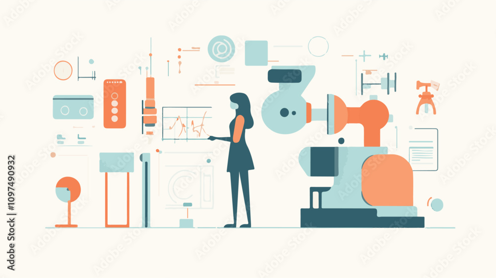 A Dynamic Digital World with People, Icons, and Colorful Art & Illustration A Dynamic Digital World with People, Icons, and Colorful Art & Illustration