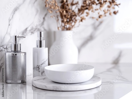 White Bowl on Marble Counter