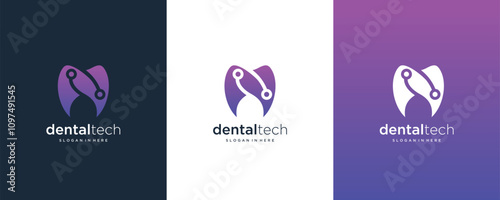 Idea Dental Clinic  design Logo Tooth abstract Linear Dentist stomatology
