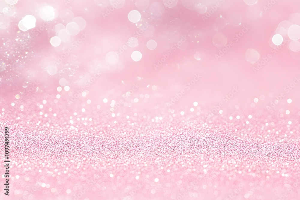 A soft pink background with sparkling glitter, creating a dreamy and festive atmosphere. A soft pink background with sparkling glitter, creating a dreamy and festive atmosphere.