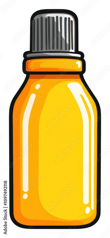 Yellow glue bottle for crafting and DIY projects on a workspace isolated on transparent background Yellow glue bottle for crafting and DIY projects on a workspace isolated on transparent background