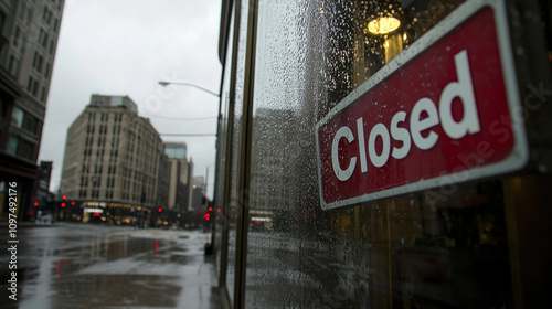 Closed boutique storefront with elegant window display, symbolizing the end of a day and the anticipation of a new beginning