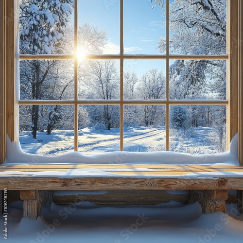 Snowy Winter Landscape View...