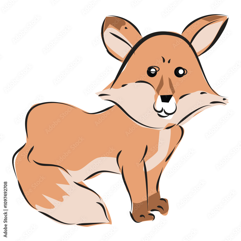 Fox Sign and Vector Illustration