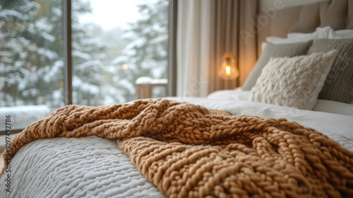 Cozy Knit Throw Draped On W...