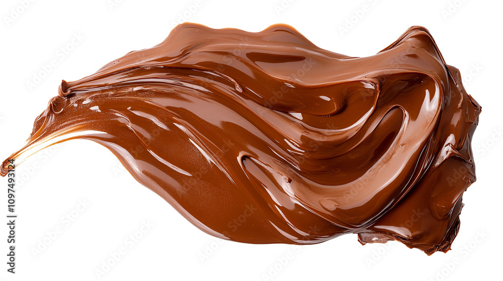 Swirling Cocoa Dessert Art with Creamy Texture Isolated and Presented in PNG Format