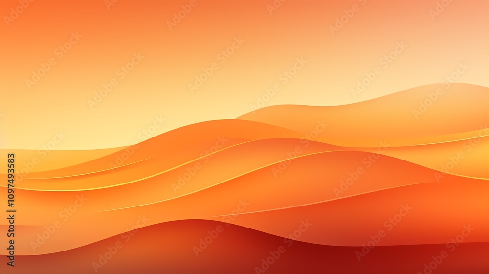 Digital technology Orange gradient sunset landscape outdoor illustration poster background