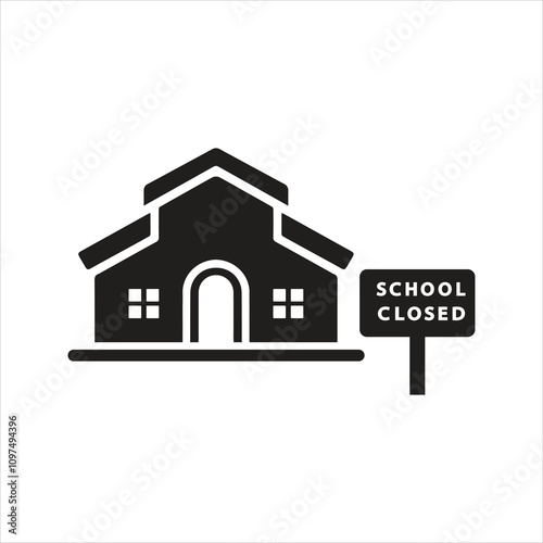 School is closed due to coronavirus icon