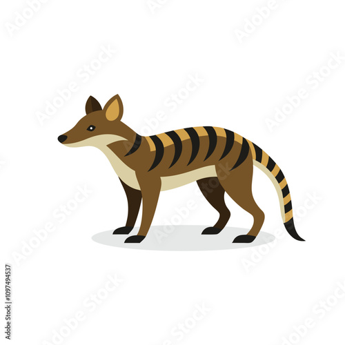 Thylacine isolated flat vector illustration on white background. photo