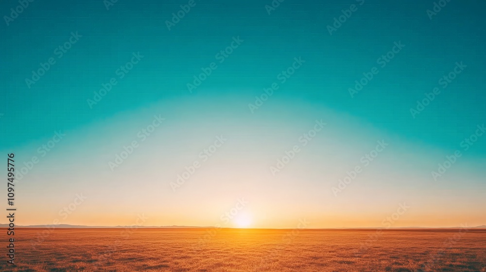 Sunset Horizon: A breathtaking panoramic view of a desert landscape bathed in the golden glow of a setting sun, with a vibrant blue sky stretching towards the horizon. Sunset Horizon: A breathtaking panoramic view of a desert landscape bathed in the golden glow of a setting sun, with a vibrant blue sky stretching towards the horizon.