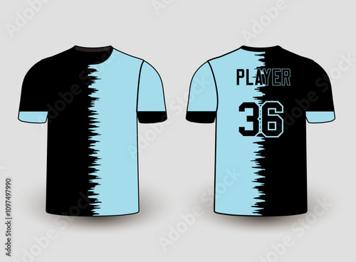 All sports player jersey design with an elegant edgy and wild look. Sports gear template mockup perfect fit for all sports. The designs that go on casual wear, shirts, fashion apparel, and all kind 
