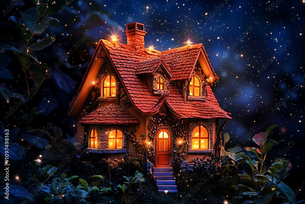 Obraz premium A light dollhouse, set in themed fantasy world.
