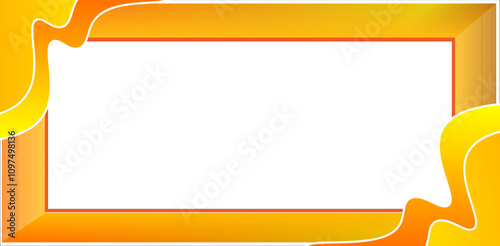 Abstract orange frame with red line and colorful look , yellow orange red frame vector.