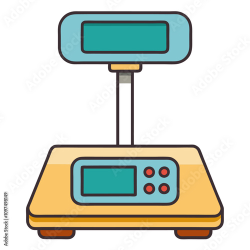 digital scale clipart cartoon Illustration drawing