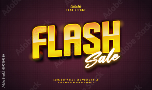 Flash Sale Editable Text Effect Style 3d Neon Chrome Yellow Gold Colours