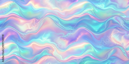 Abstract Pastel Wave Background with Iridescent Shimmering Texture