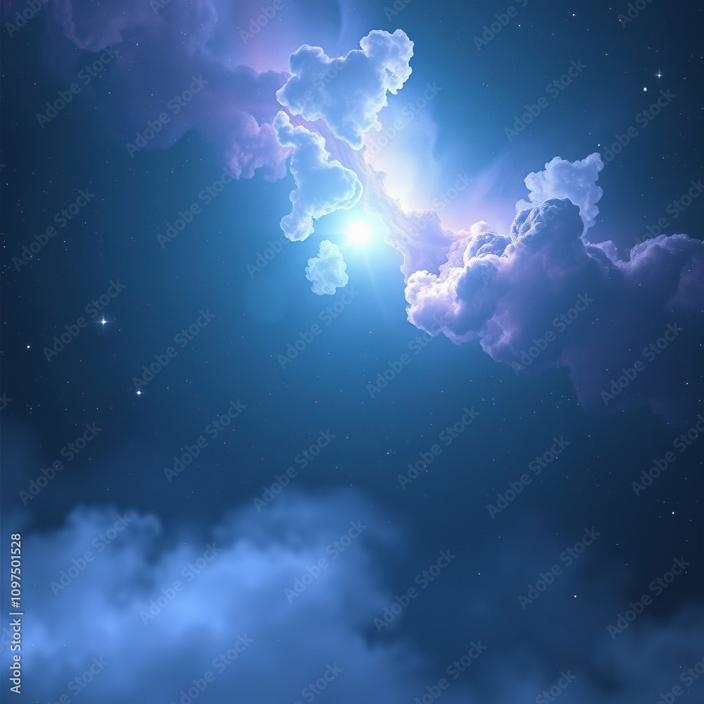 Obraz premium Enchanting and mysterious space background featuring a celestial nebula with glowing gas clouds, mystical, gaming