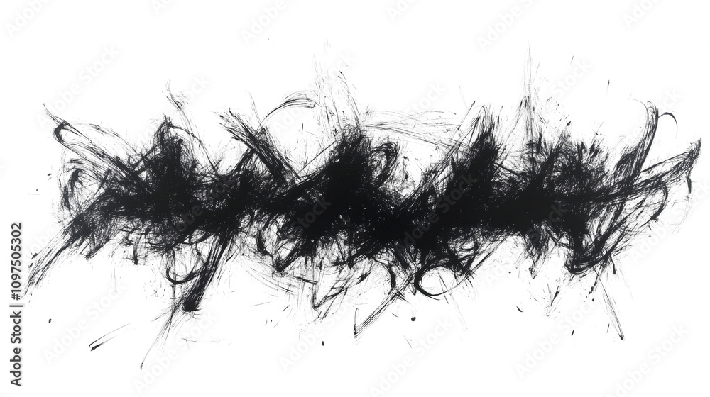 Abstract Black Scribbles on Transparent Background Abstract Black Scribbles on Transparent Background