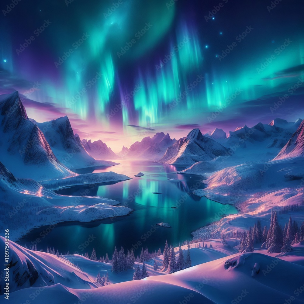 Aurora Lit Landscapes Snowy vistas illuminated by the Northern L Aurora Lit Landscapes Snowy vistas illuminated by the Northern L