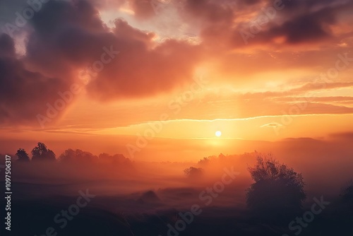 atmospheric conditions sunrise sunset fog rain