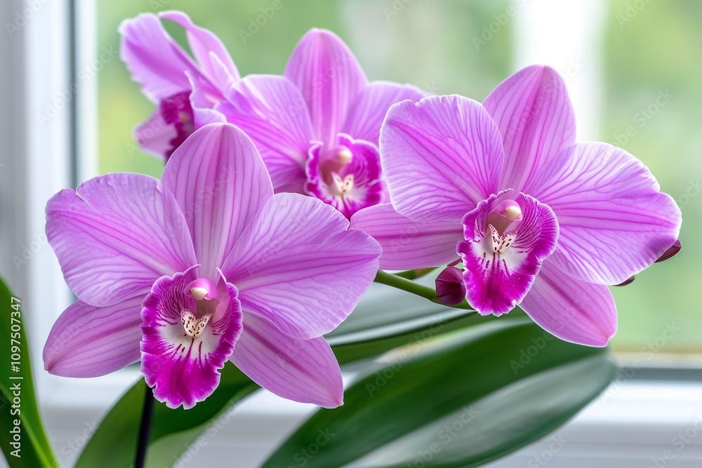 Obraz premium Close-up of a Delicate Orchid Flower