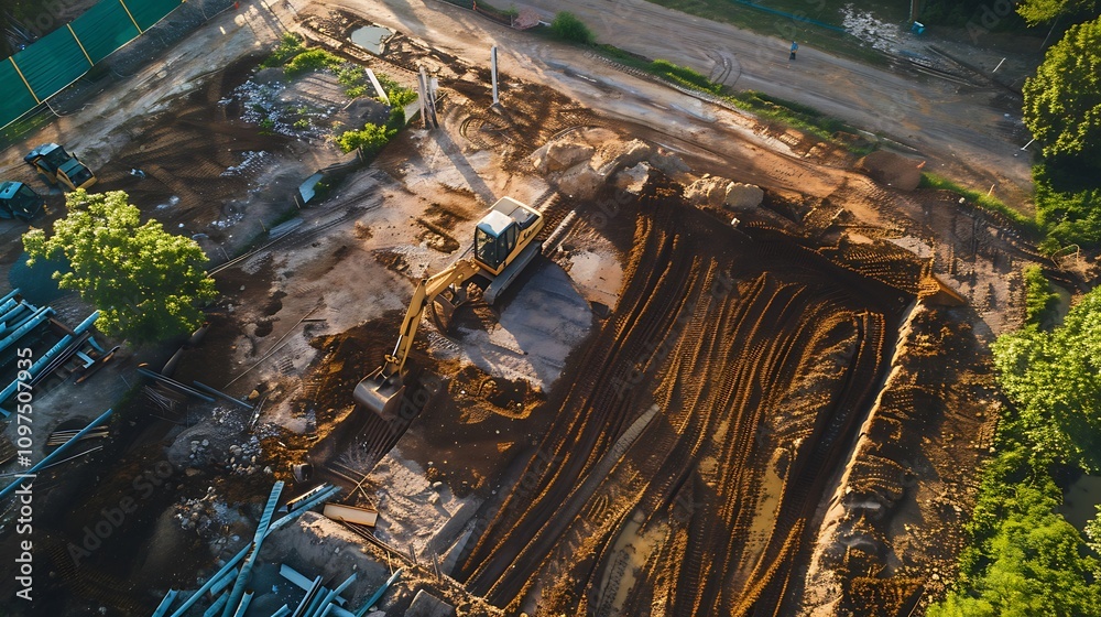 Sustainable construction equipment steel in rural areas demonstrating innovative machinery and ecofriendly practices Sustainable construction equipment steel in rural areas demonstrating innovative machinery and ecofriendly practices