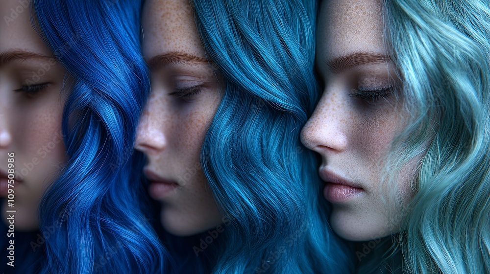 Beautiful Toned Hair Colors Shift from Indigo to Teal Beautiful Toned Hair Colors Shift from Indigo to Teal