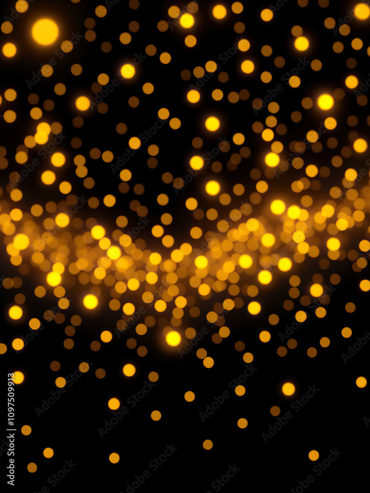 Macro shot of luminous yellow dots creating a magical effect, fantasy, art, holiday Macro shot of luminous yellow dots creating a magical effect, fantasy, art, holiday