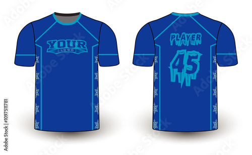 All sports player jersey design with an elegant edgy and wild look. Sports gear template mockup perfect fit for all sports. The designs that go on casual wear, shirts, fashion apparel, and all kind 