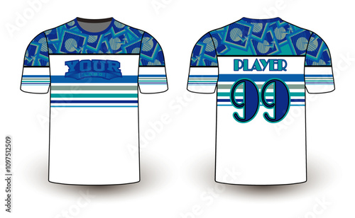 All sports player jersey design with an elegant edgy and wild look. Sports gear template mockup perfect fit for all sports. The designs that go on casual wear, shirts, fashion apparel, and all kind 
