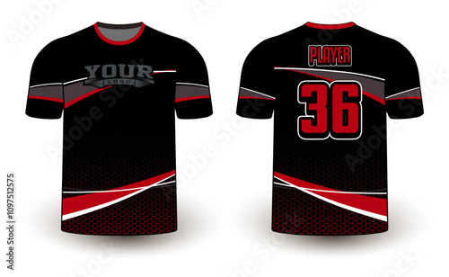 All sports player jersey design with an elegant edgy and wild look. Sports gear template mockup perfect fit for all sports. The designs that go on casual wear, shirts, fashion apparel, and all kind 