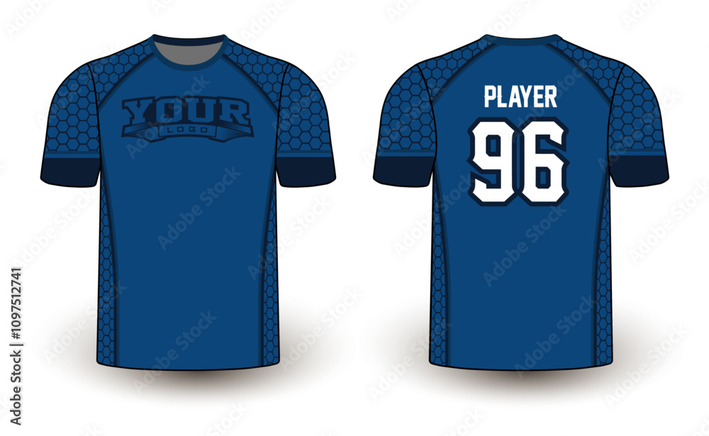 Naklejka premium All sports player jersey design with an elegant edgy and wild look. Sports gear template mockup perfect fit for all sports. The designs that go on casual wear, shirts, fashion apparel, and all kind 