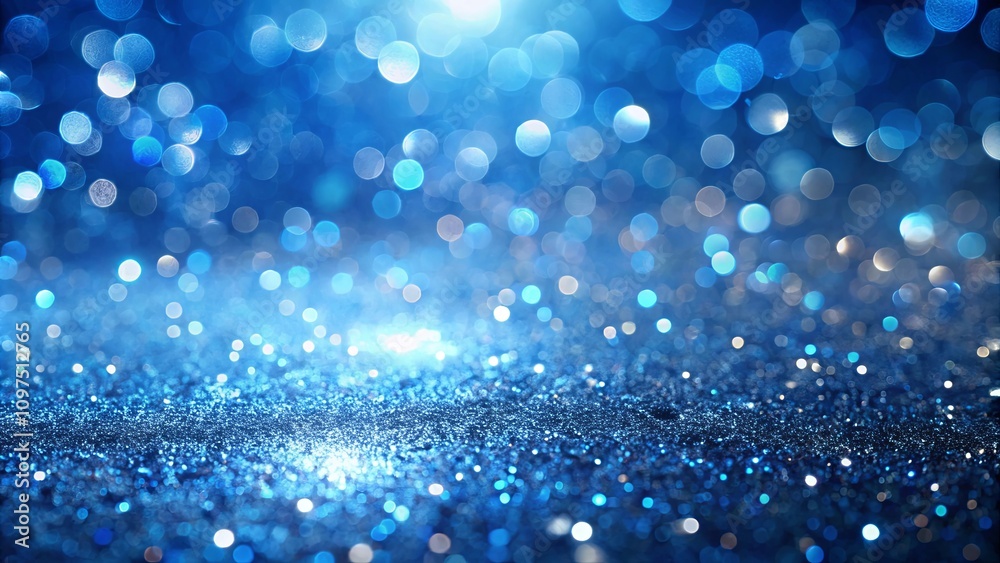 Abstract Sparkling Blue Glitter Background with Bokeh Lights Abstract Sparkling Blue Glitter Background with Bokeh Lights