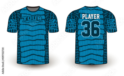 All sports player jersey design with an elegant edgy and wild look. Sports gear template mockup perfect fit for all sports. The designs that go on casual wear, shirts, fashion apparel, and all kind 