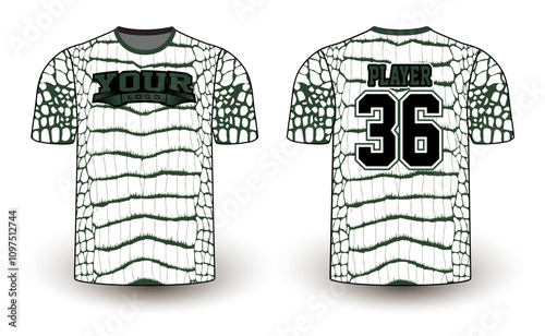 All sports player jersey design with an elegant edgy and wild look. Sports gear template mockup perfect fit for all sports. The designs that go on casual wear, shirts, fashion apparel, and all kind 