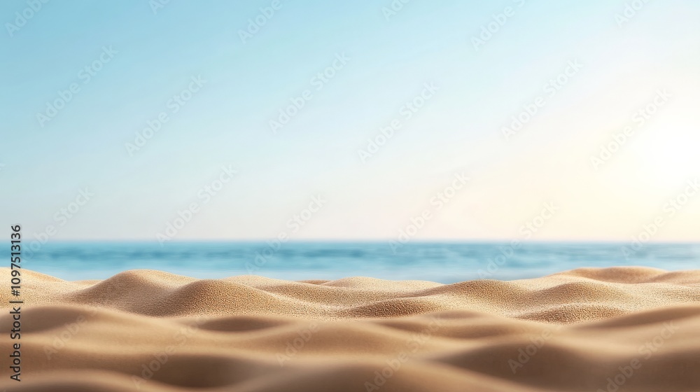 Sandy Shores Serenity: A tranquil beach scene at sunrise, showcasing the soft texture of golden sand meeting a calm, azure ocean. Perfect for travel, vacation, and relaxation themes. Sandy Shores Serenity: A tranquil beach scene at sunrise, showcasing the soft texture of golden sand meeting a calm, azure ocean. Perfect for travel, vacation, and relaxation themes.