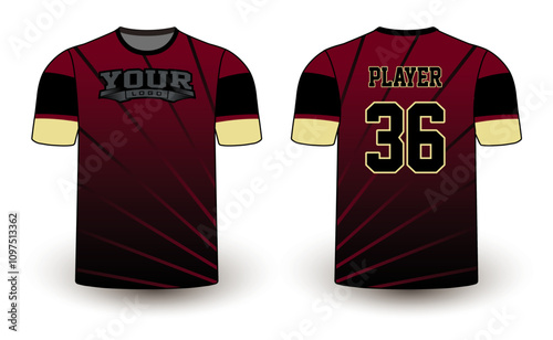 All sports player jersey design with an elegant edgy and wild look. Sports gear template mockup perfect fit for all sports. The designs that go on casual wear, shirts, fashion apparel, and all kind 