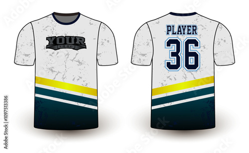 All sports player jersey design with an elegant edgy and wild look. Sports gear template mockup perfect fit for all sports. The designs that go on casual wear, shirts, fashion apparel, and all kind 