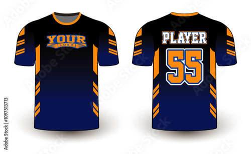 All sports player jersey design with an elegant edgy and wild look. Sports gear template mockup perfect fit for all sports. The designs that go on casual wear, shirts, fashion apparel, and all kind 