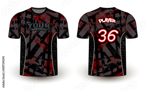 All sports player jersey design with an elegant edgy and wild look. Sports gear template mockup perfect fit for all sports. The designs that go on casual wear, shirts, fashion apparel, and all kind 