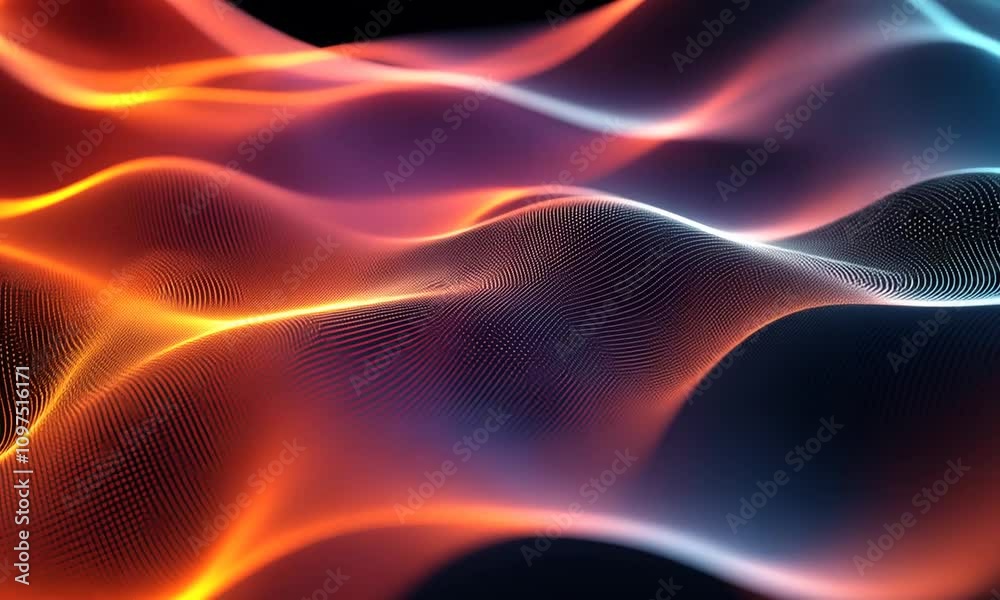 Abstract wave of glowing particles, vibrant colors. Abstract wave of glowing particles, vibrant colors.