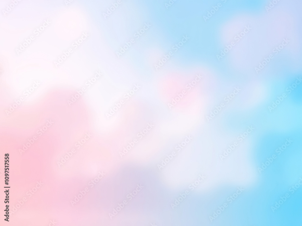 Soft focus image of a blue and pink gradient background with blurred abstract shapes creating a dreamy atmosphere, blur, blue