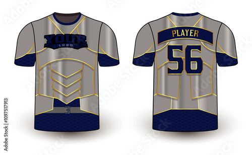 All sports player jersey design with an elegant edgy and wild look. Sports gear template mockup perfect fit for all sports. The designs that go on casual wear, shirts, fashion apparel, and all kind 