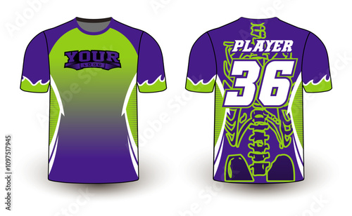 All sports player jersey design with an elegant edgy and wild look. Sports gear template mockup perfect fit for all sports. The designs that go on casual wear, shirts, fashion apparel, and all kind 