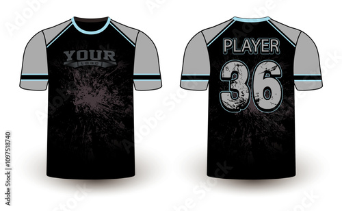 All sports player jersey design with an elegant edgy and wild look. Sports gear template mockup perfect fit for all sports. The designs that go on casual wear, shirts, fashion apparel, and all kind 