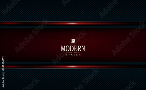 Textured geometric background in burgundy and blue colors, horizontal red border.