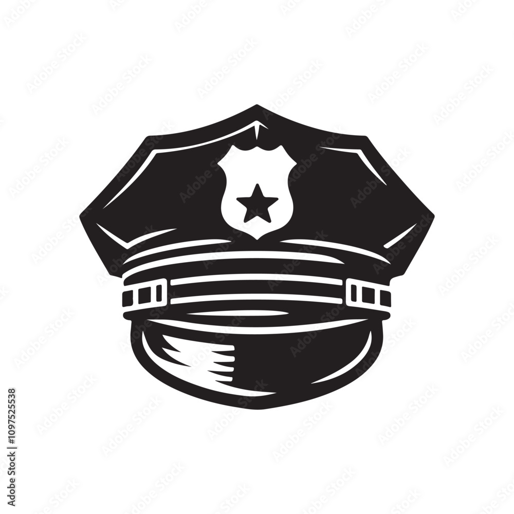 police uniform cap silhouette vector illustration police uniform cap silhouette vector illustration