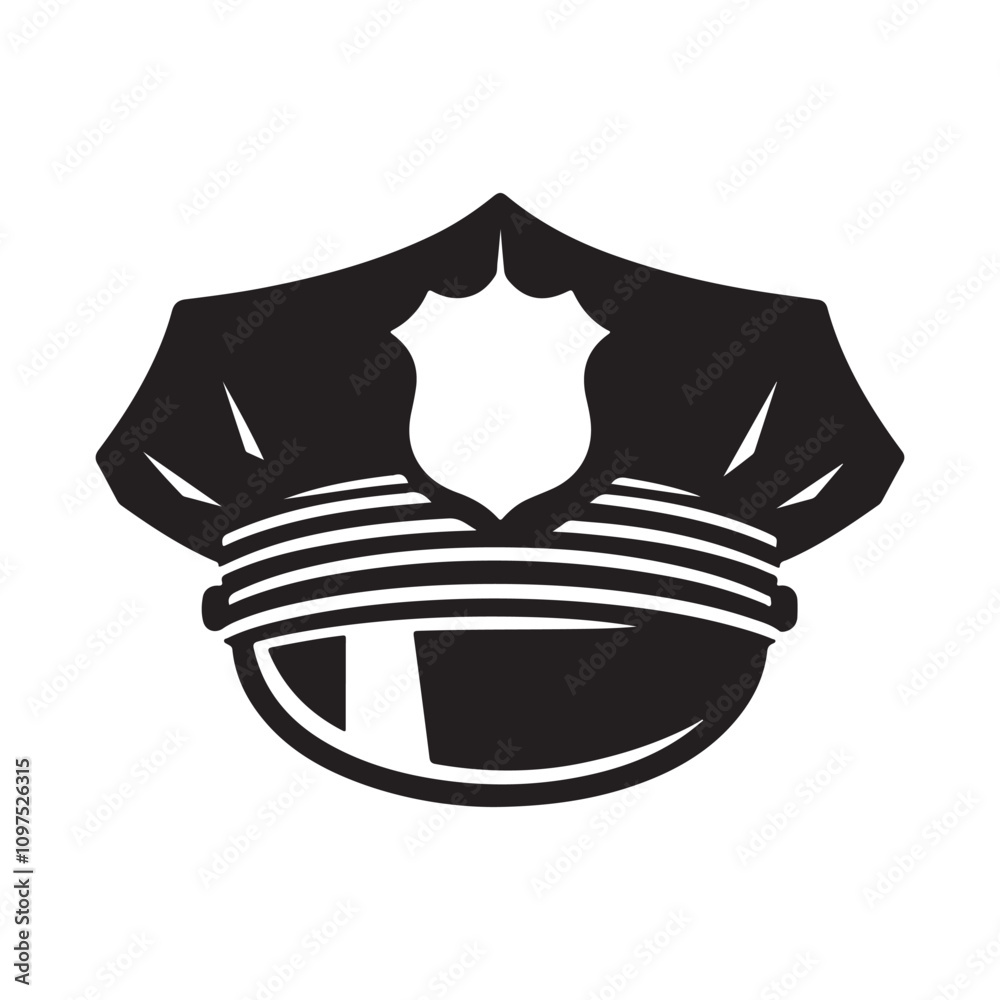 police uniform cap silhouette vector illustration police uniform cap silhouette vector illustration