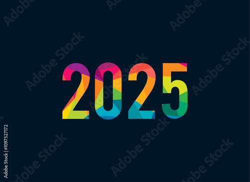 New Year 2025 Colorful Graphic