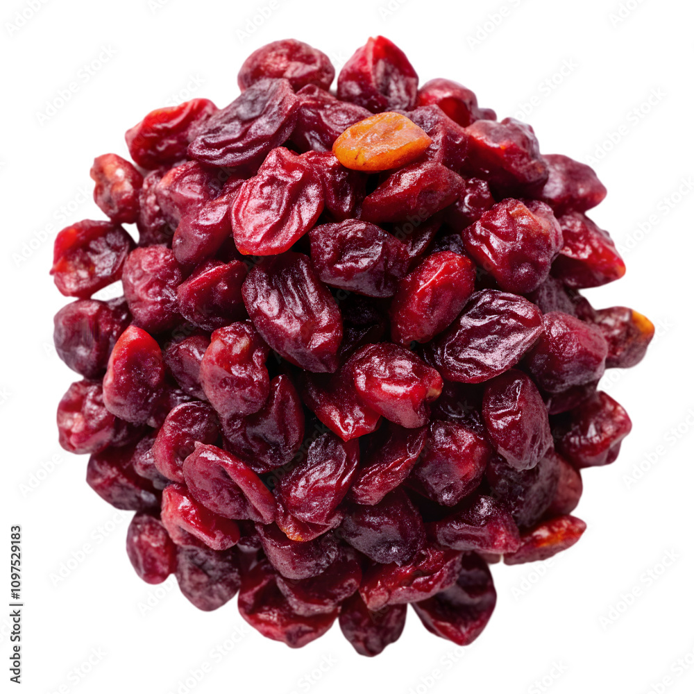 Dried cranberries isolated on transparent background Dried cranberries isolated on transparent background
